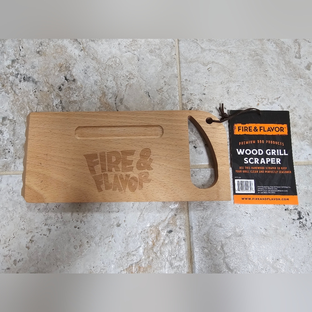 Fire and Flavor Wood Grill Scraper NEW BBQ